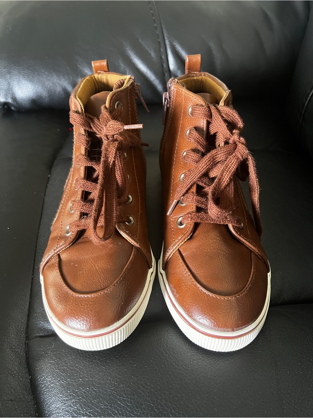 Cat & Jack Brown Lace-Up Kids Boots - Picture 2 of 5